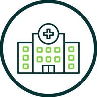 Hospital Line Circle Icon Design vector