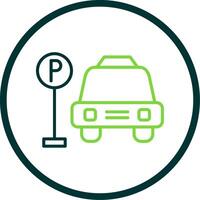 Parking Area Line Circle Icon Design vector