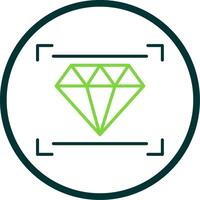 diamante línea circulo icono diseño vector