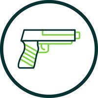 Gun Line Circle Icon Design vector