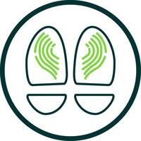 Footprint Line Circle Icon Design vector