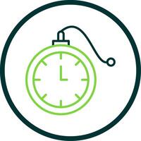 Pocket Watch Line Circle Icon Design vector