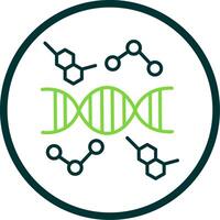 DNA Line Circle Icon Design vector