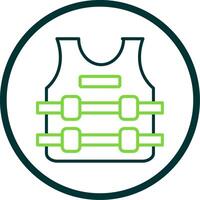 Bullet Proof Jacket Line Circle Icon Design vector