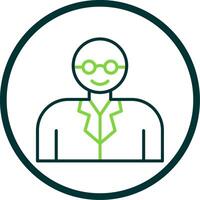 Professor Line Circle Icon Design vector