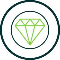 Diamond Line Circle Icon Design vector