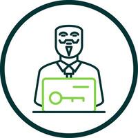 Anonymous Line Circle Icon Design vector