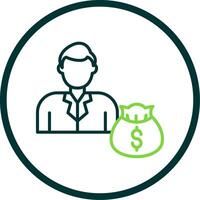 Invester Line Circle Icon Design vector