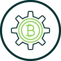 Bitcoin Management Line Circle Icon Design vector