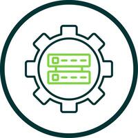 Data Management Line Circle Icon Design vector