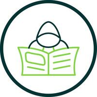 Hacker Line Circle Icon Design vector