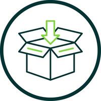Open Box Line Circle Icon Design vector