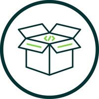 Open Box Line Circle Icon Design vector