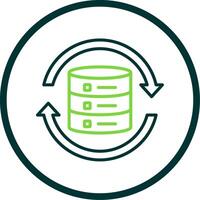 Data Synchronization Line Circle Icon Design vector