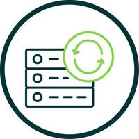 Data Synchronization Line Circle Icon Design vector