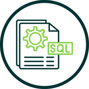 sql archivo línea circulo icono diseño vector