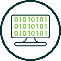 Binary Code Line Circle Icon Design vector