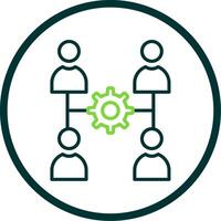 Team Management Line Circle Icon Design vector