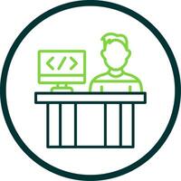 Programmer Line Circle Icon Design vector