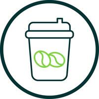 Coffee Cup Line Circle Icon Design vector