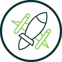 Rocket Ship Line Circle Icon Design vector