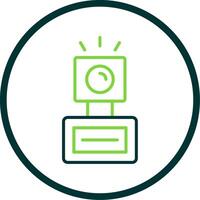 Camera Flash Line Circle Icon Design vector