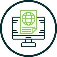 News Report Line Circle Icon Design vector