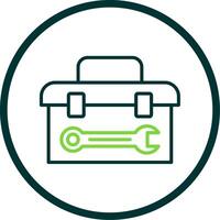 Tool Box Line Circle Icon Design vector