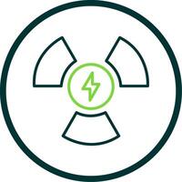 Nuclear Power Line Circle Icon Design vector