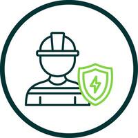 Engineering Protection Line Circle Icon Design vector