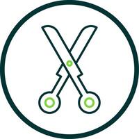 Scissors Line Circle Icon Design vector