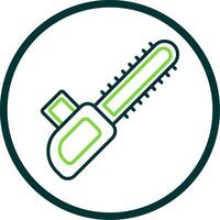 Chainsaw Line Circle Icon Design vector