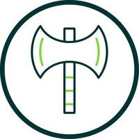 Axe Line Circle Icon Design vector