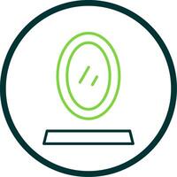 Mirror Line Circle Icon Design vector