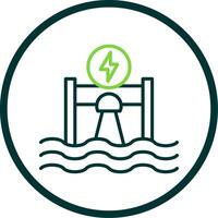 Hydroelectricity Line Circle Icon Design vector