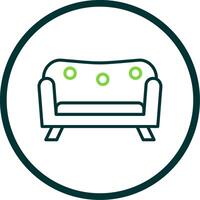 Sofa Line Circle Icon Design vector