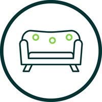 Sofa Line Circle Icon Design vector