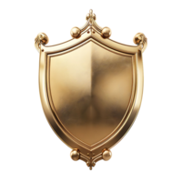 Golden shield on isolated background png