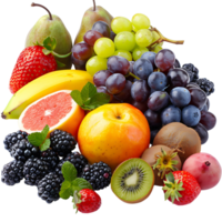 mix fruits on isolated background png