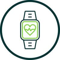 Heart Rate Monitor Line Circle Icon Design vector