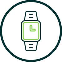 reloj línea circulo icono diseño vector