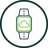 Cloud Connection Line Circle Icon Design vector