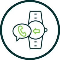 Incoming Call Line Circle Icon Design vector