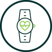 Heart Rate Monitor Line Circle Icon Design vector