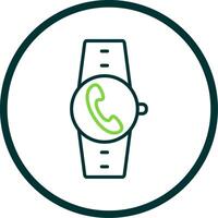 Incoming Call Line Circle Icon Design vector