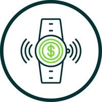 Contactless Line Circle Icon Design vector