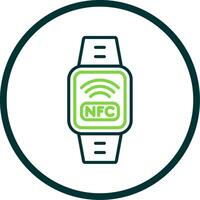 Nfc Line Circle Icon Design vector