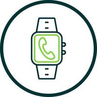 Incoming Call Line Circle Icon Design vector