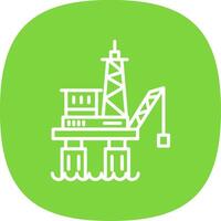 Offshore Platform Line Curve Icon Design vector