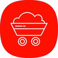Coal Mining Line Curve Icon Design vector